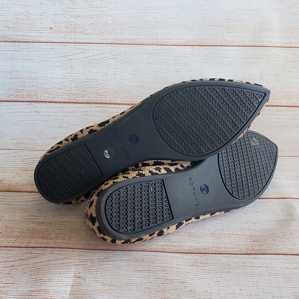 Rare! Rothy's The Point Ballet Flats Leopard Shoes - Picture 12 of 15